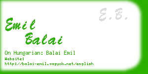 emil balai business card